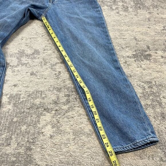 Madewell The Momjean in Melva Wash Light Blue High Rise Rigid Denim - Picture 10 of 14